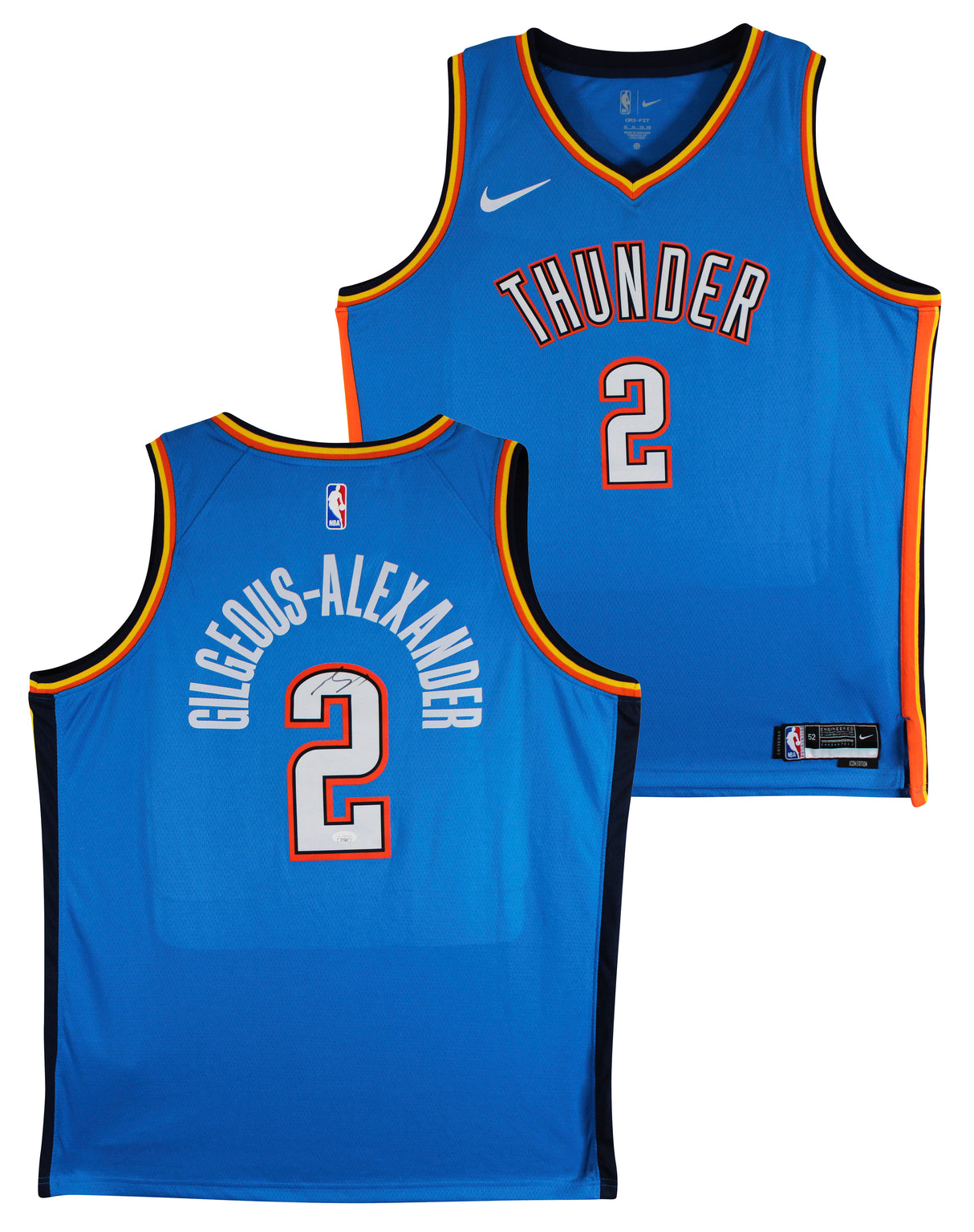 Thunder Shai Gilgeous-Alexander Signed Blue Nike Icon Ed. Jersey JSA #CF72885
