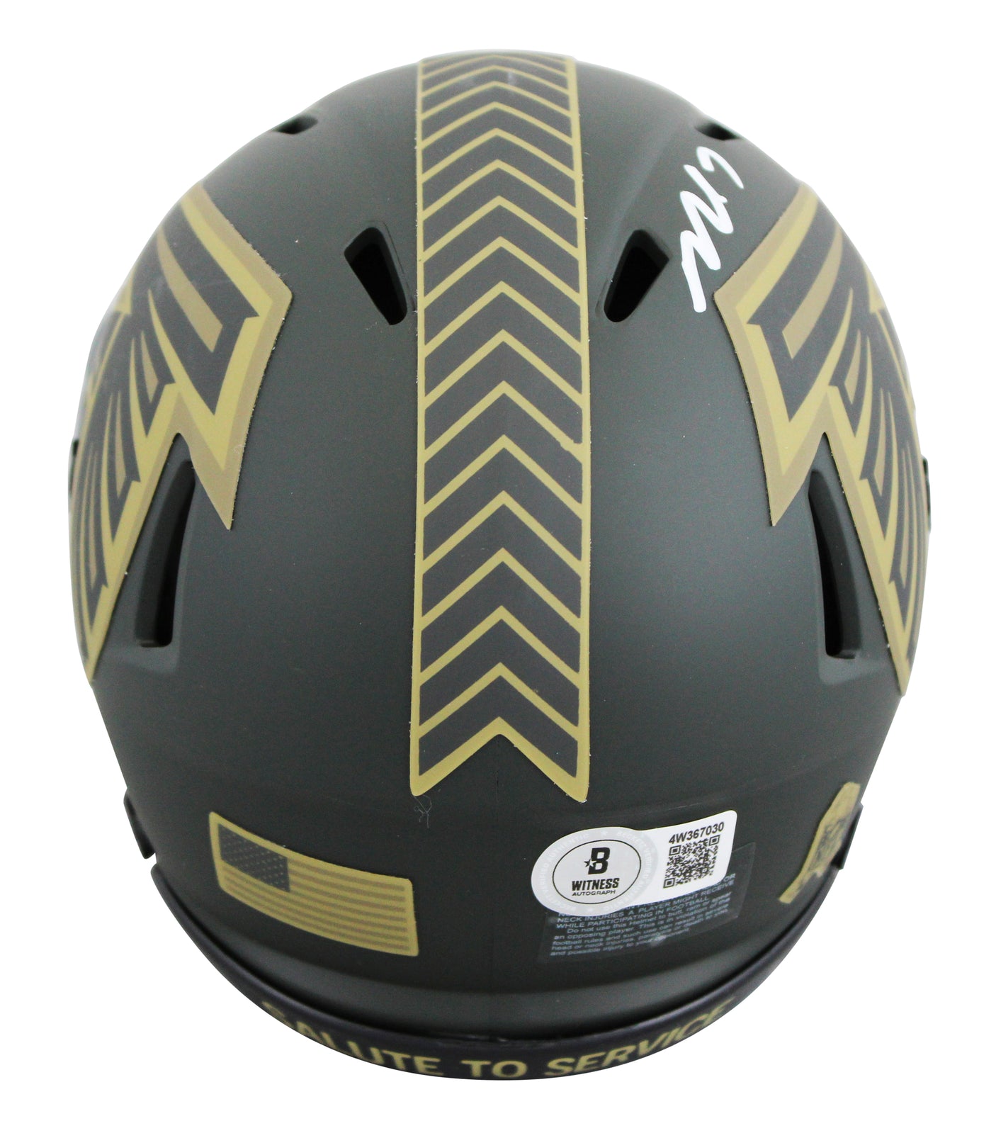 Falcons Michael Vick Signed Salute to Service IV Speed Mini Helmet W/ Case BAS W