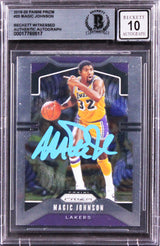 Lakers Magic Johnson Signed 2019 Panini Prizm #25 Card Auto 10! BAS Slabbed