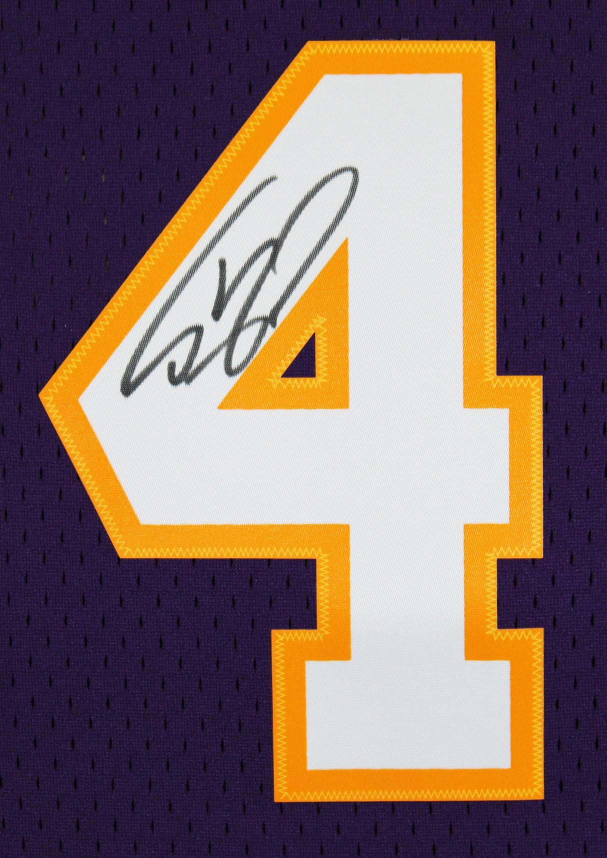 Lakers Shaquille O'Neal Signed Purple M&N TB HWC Swingman Jersey BAS W #WP79141