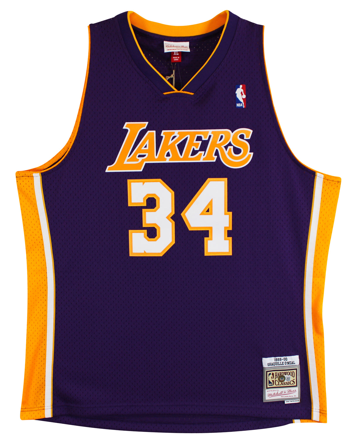 Lakers Shaquille O'Neal Signed Purple M&N TB HWC Swingman Jersey BAS W #WP79141