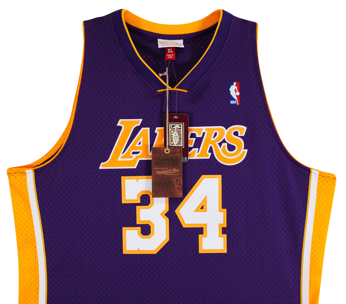 Lakers Shaquille O'Neal Signed Purple M&N TB HWC Swingman Jersey BAS W #WP79141