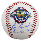 D-Backs Luis Gonzalez "G7 GW Hit" Signed WS Logo Fotoball Baseball BAS #BX68746