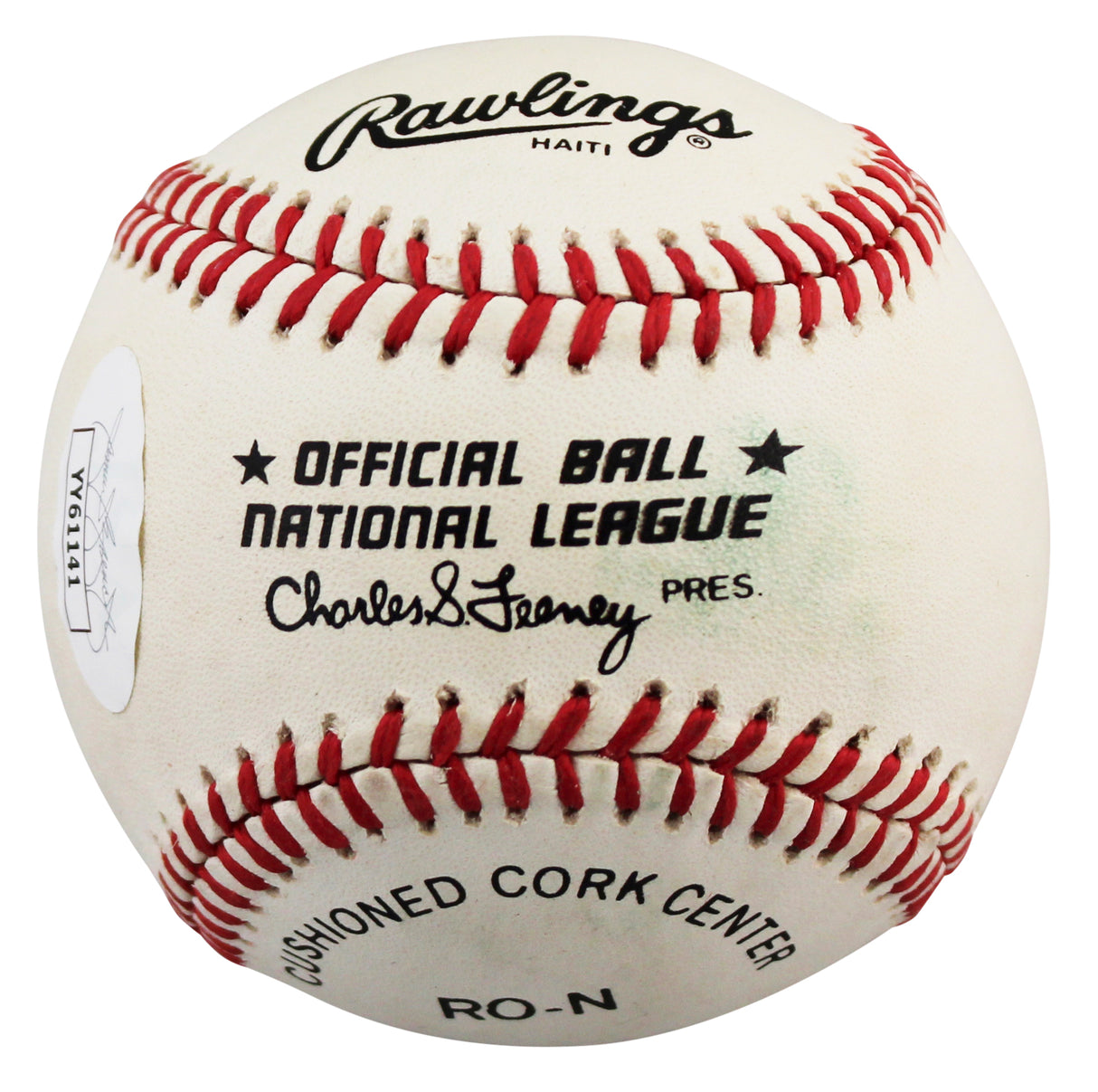 Braves Hank Aaron Authentic Signed Charles Feeney Onl Baseball JSA #YY61141