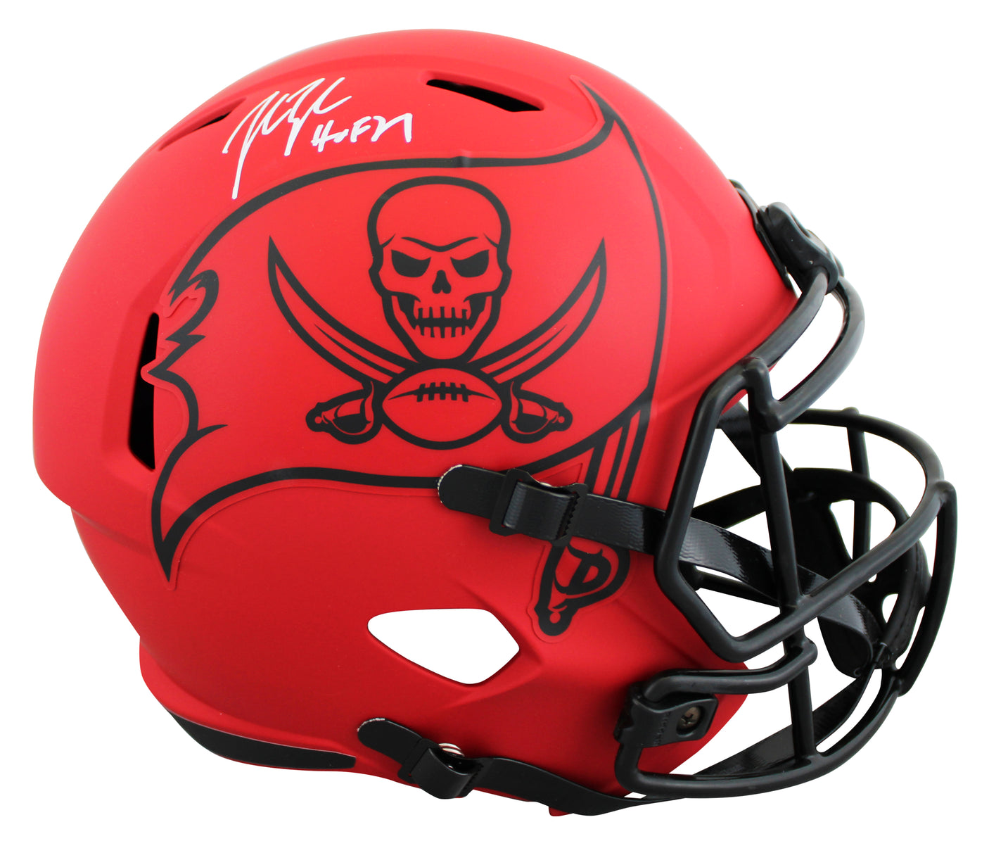 Buccaneers John Lynch "HOF 21" Signed Rave F/S Speed Rep Helmet W/ Case BAS Wit