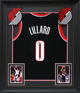 Damian Lillard Authentic Signed Black Pro Style Framed Jersey Autographed BAS 2