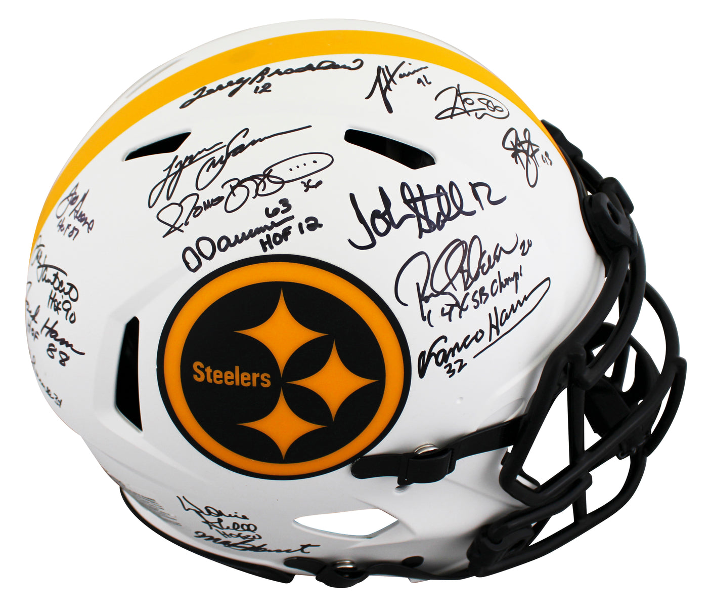 Steelers Greats (16) Signed Lunar Full Size Speed Proline Helmet W/ Case BAS