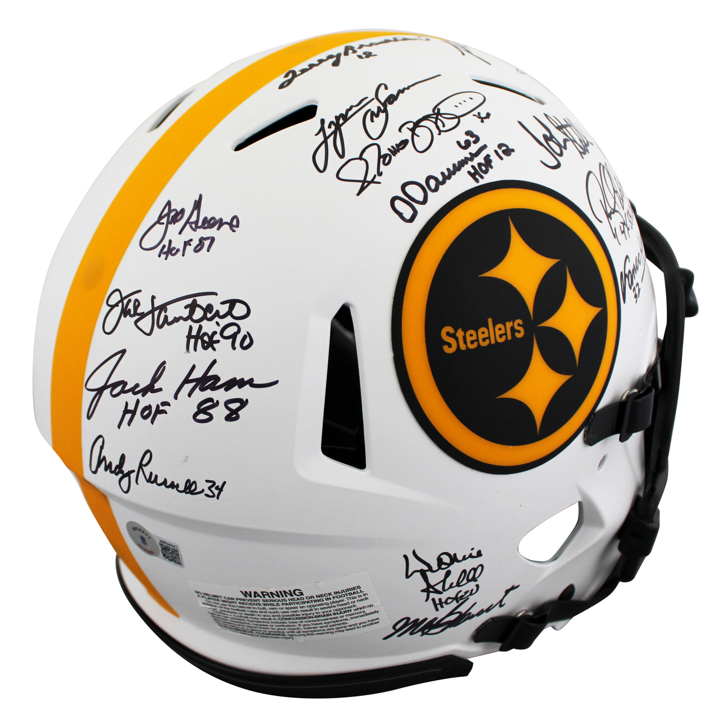 Steelers Greats (16) Signed Lunar Full Size Speed Proline Helmet W/ Case BAS