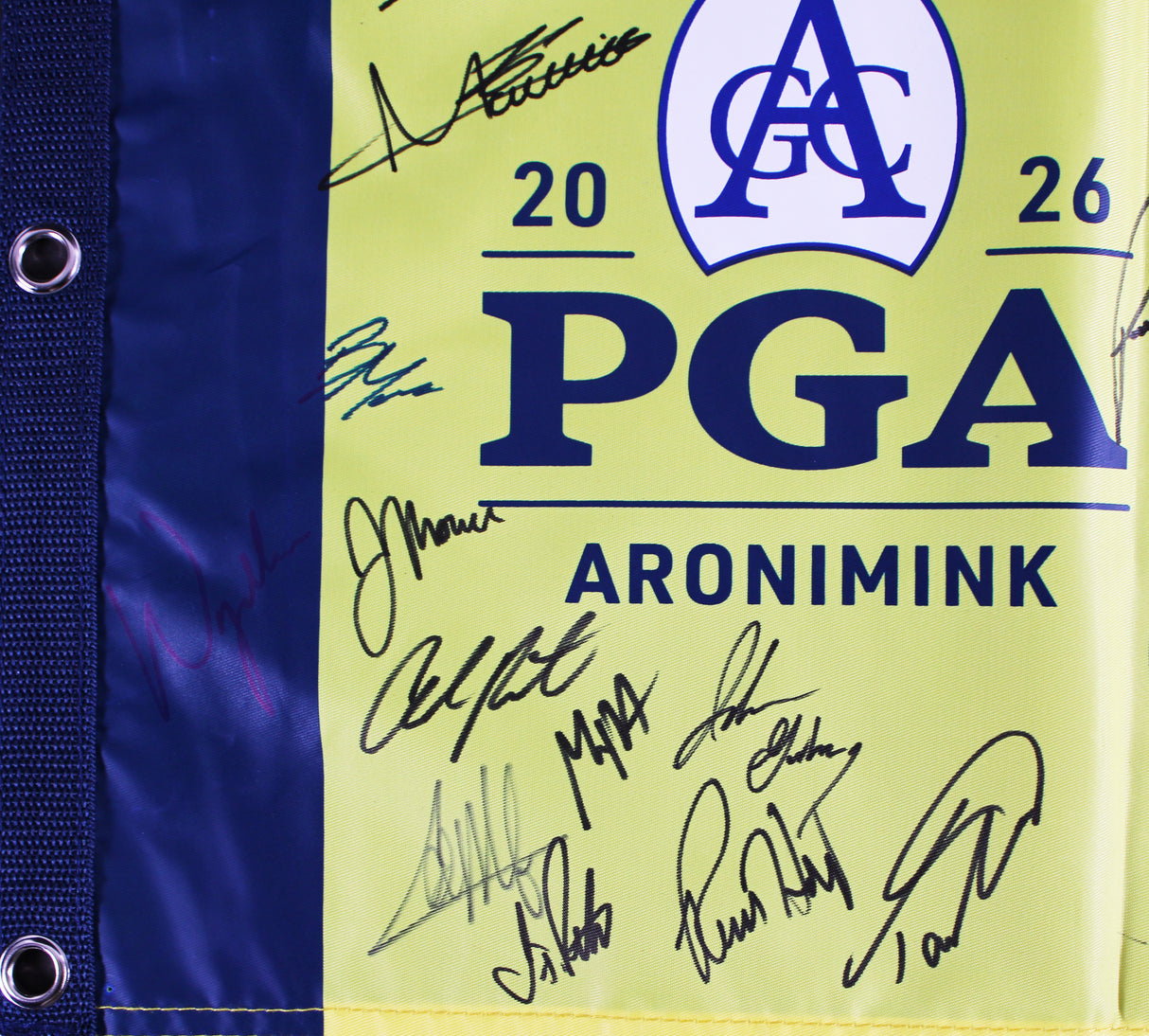 (39) Fleetwood, Clark, Thomas, Rahm +35 Signed 2026 PGA Championship Flag BAS