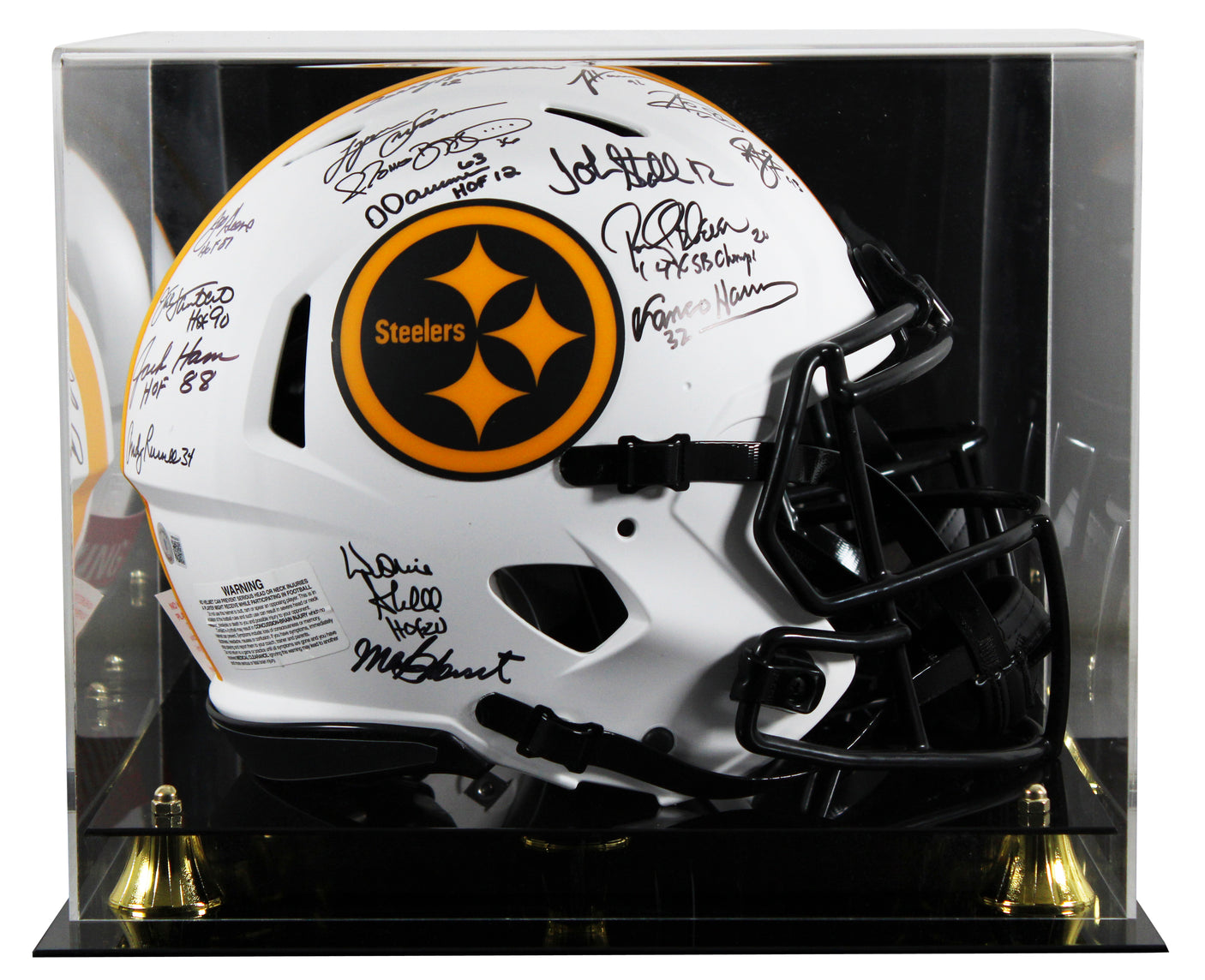 Steelers Greats (16) Signed Lunar Full Size Speed Proline Helmet W/ Case BAS