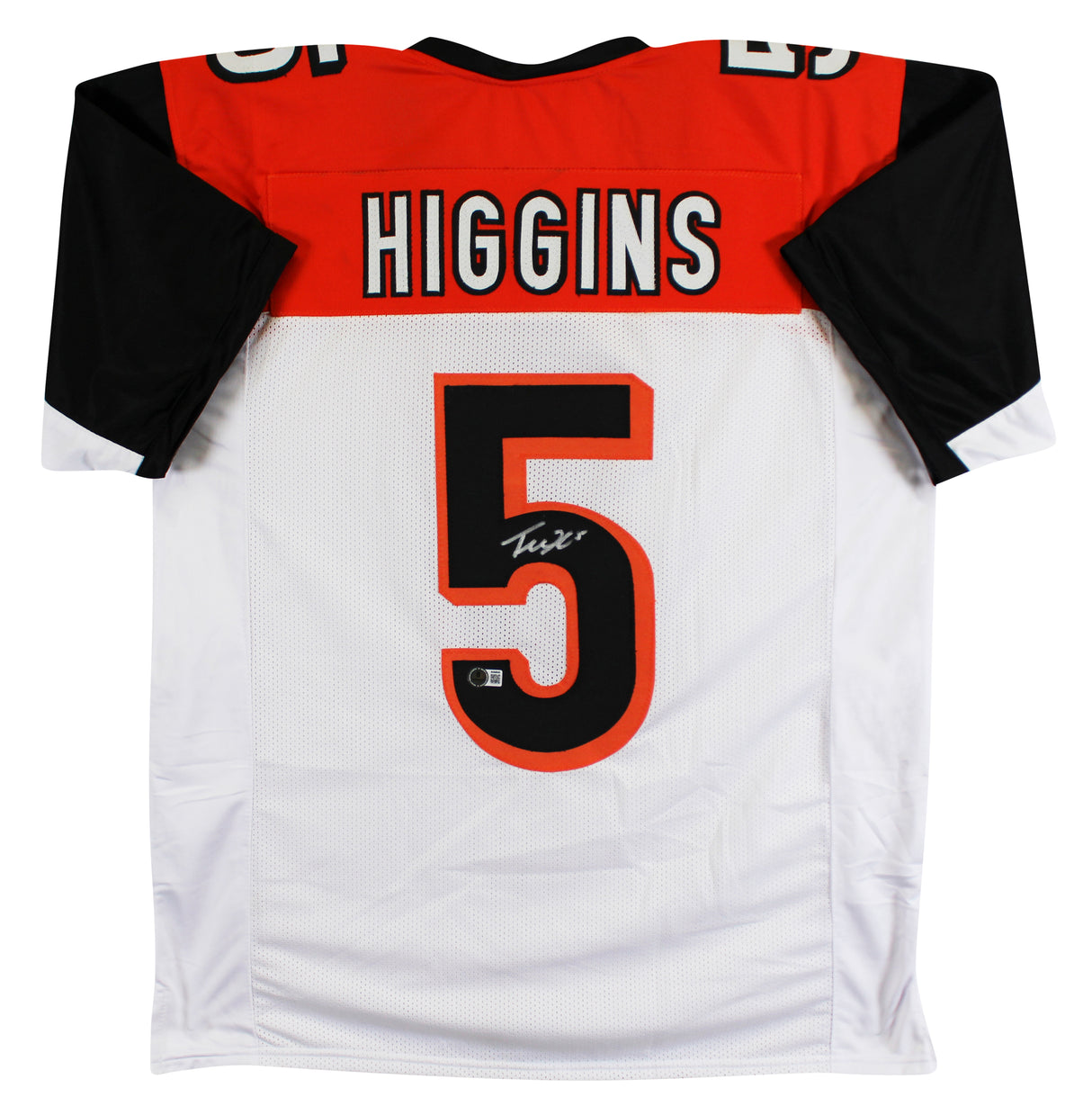 Tee Higgins Authentic Signed White Pro Style Jersey Autographed BAS 2