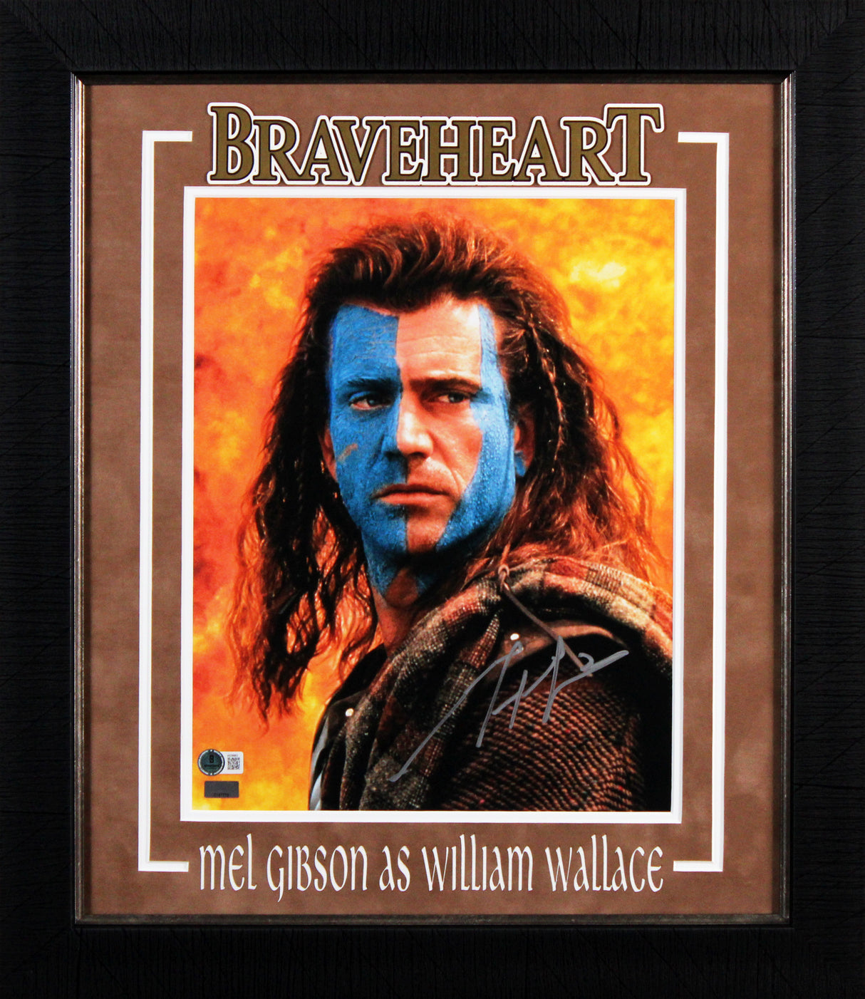 Mel Gibson Braveheart Authentic Signed 11x14 Framed Vertical Photo BAS 2