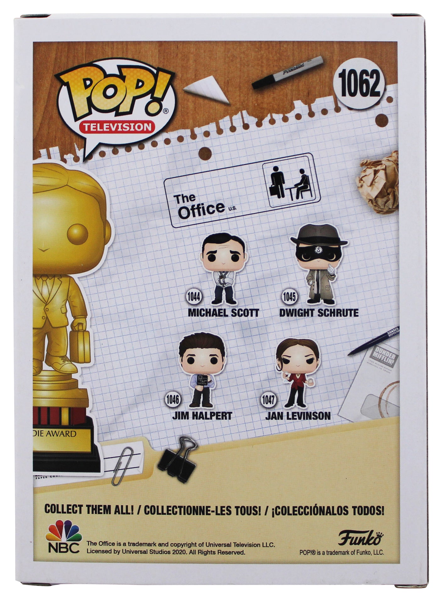 Kate Flannery "2x Insc" Signed Dundie Award #1062 Funko Pop Figure PSA/DNA Itp 1