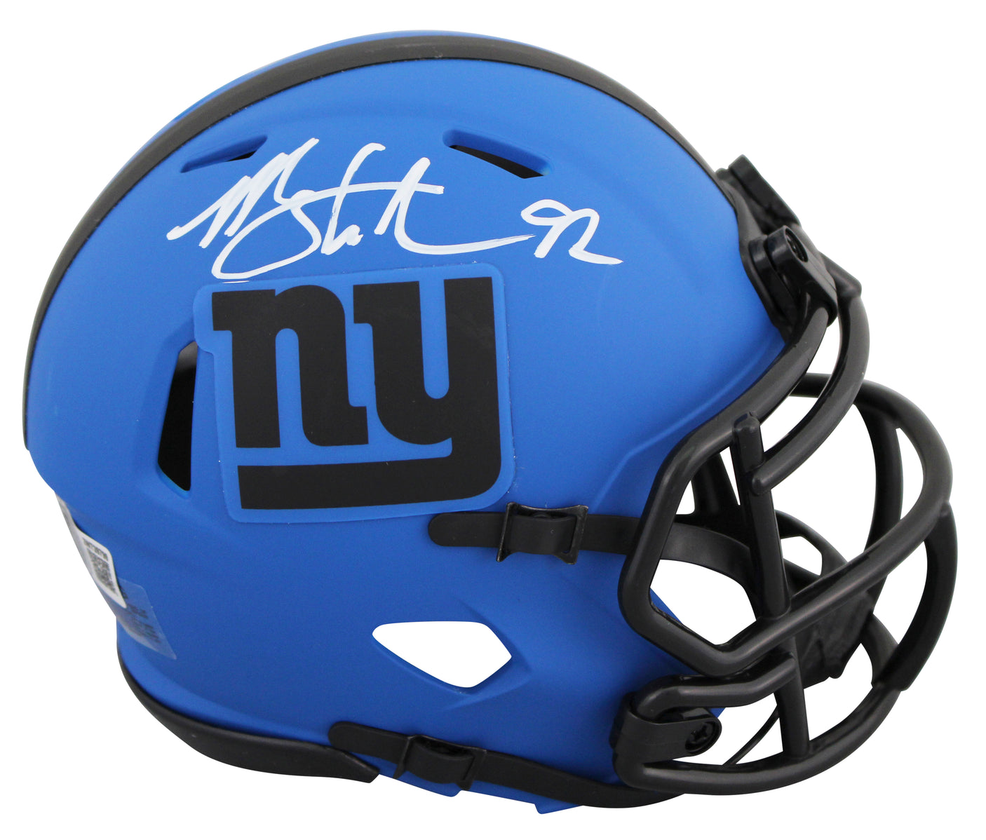 Giants Michael Strahan Authentic Signed Rave Speed Mini Helmet BAS Witnessed