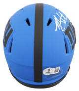 Giants Michael Strahan Authentic Signed Rave Speed Mini Helmet BAS Witnessed