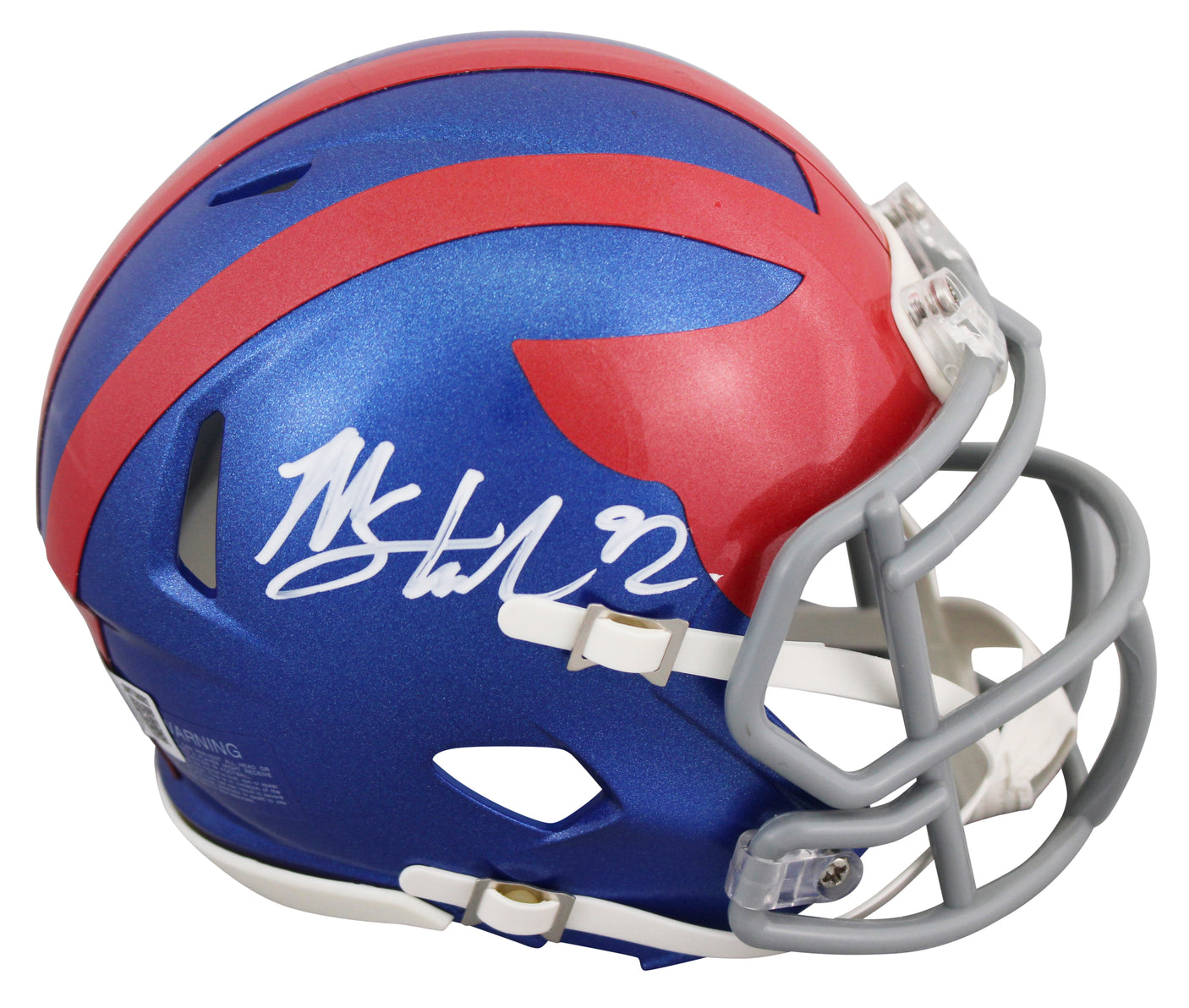 Giants Michael Strahan Signed 2024 On-Field Alt Speed Mini Helmet W/ Case BAS W