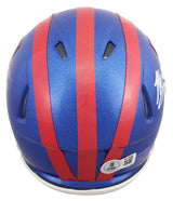 Giants Michael Strahan Signed 2024 On-Field Alt Speed Mini Helmet W/ Case BAS W