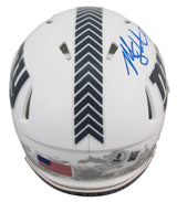 Giants Michael Strahan Signed Salute To Service III Speed Mini Helmet BAS Wit