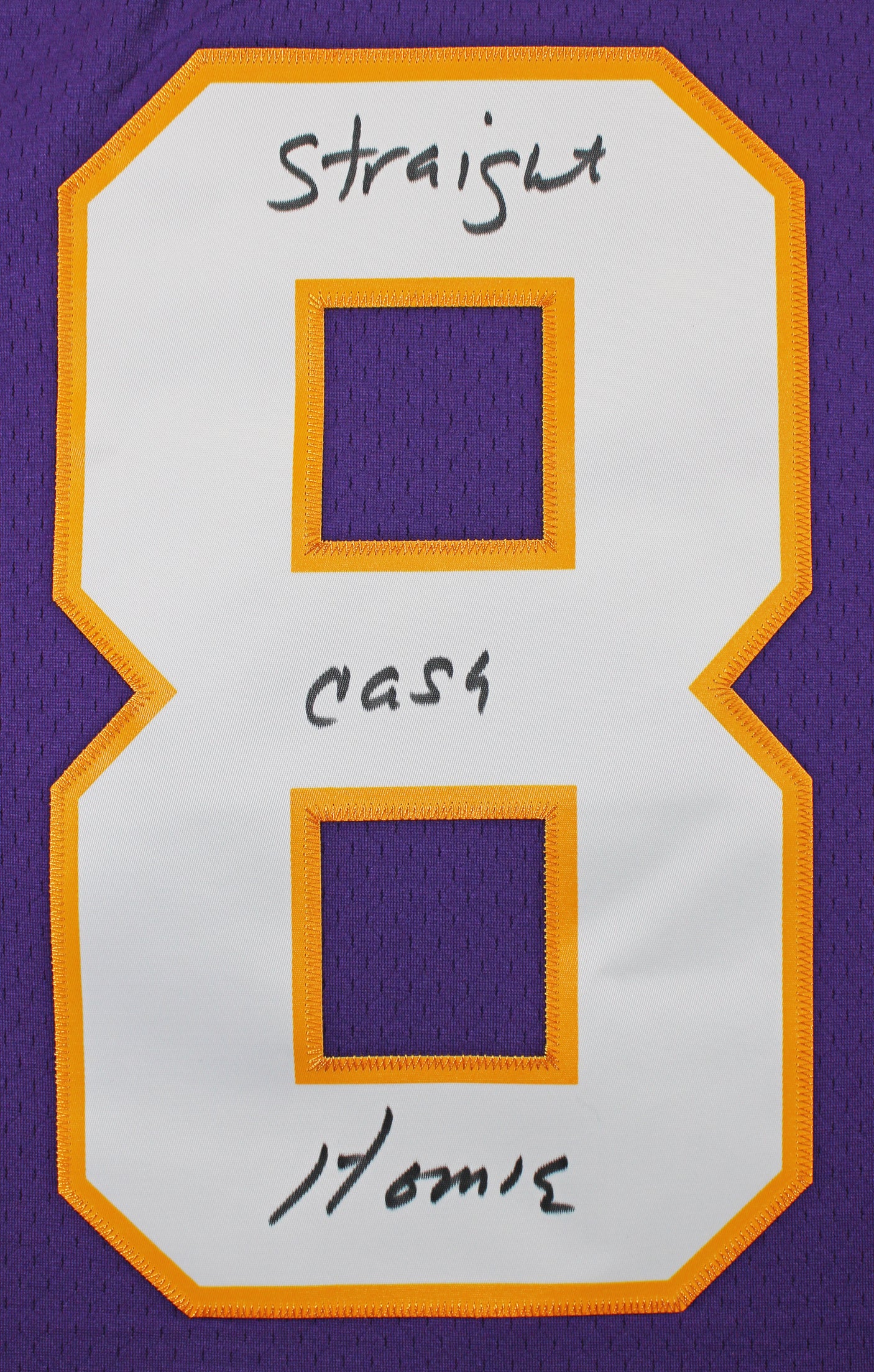 Vikings Randy Moss "Straight Cash Homie" Signed Purple M&N TB Jersey BAS Witness