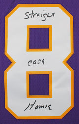 Vikings Randy Moss "Straight Cash Homie" Signed Purple M&N TB Jersey BAS Witness