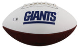 Giants Michael Strahan Signed Rawlings White Panel Logo Football BAS Witnessed
