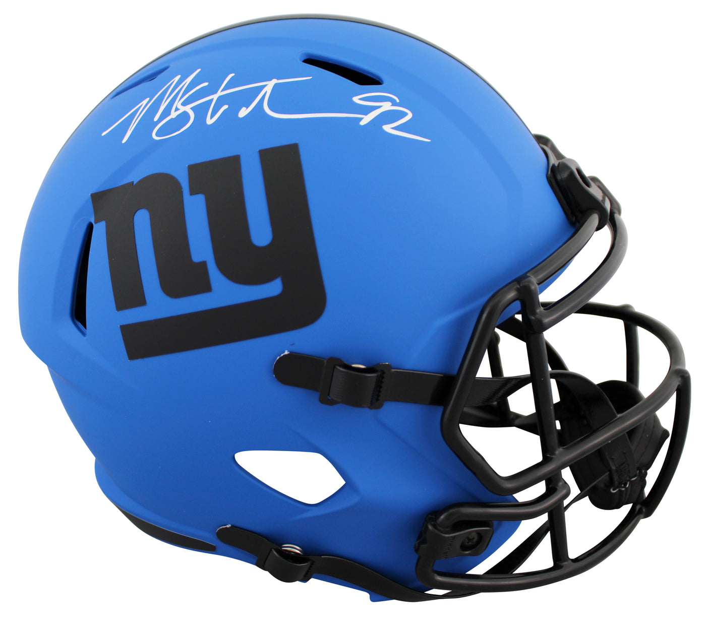 Giants Michael Strahan Signed Rave Full Size Speed Rep Helmet W/ Case BAS Wit