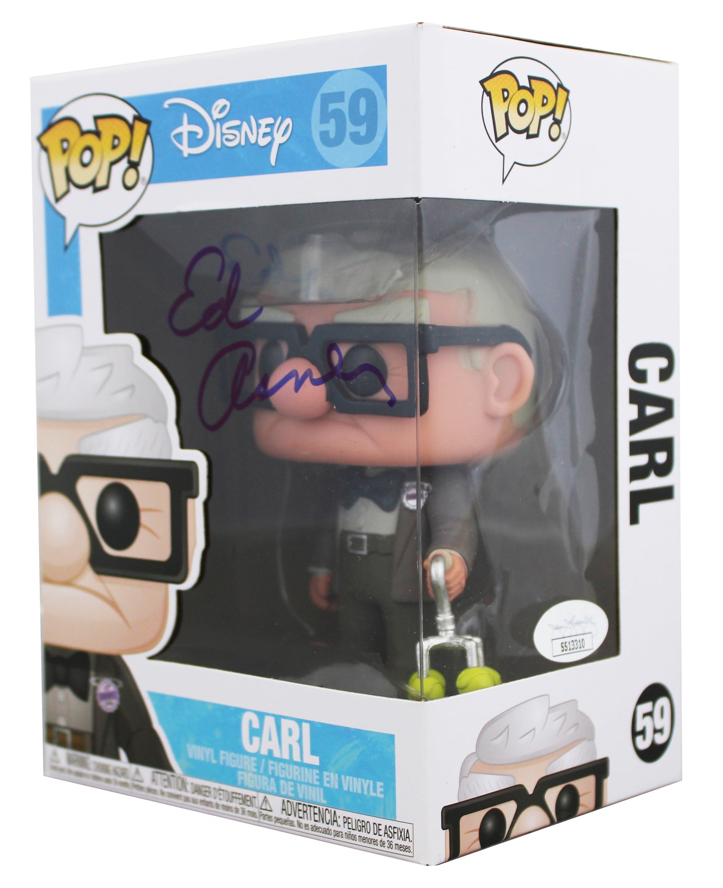 Ed Asner Up Authentic Signed Carl #59 Funko Pop Vinyl Figure JSA #SS13310