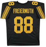 Pat Freiermuth Authentic Signed Black Color Rush Pro Style Jersey BAS Witnessed