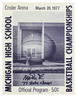 Magic Johnson Signed 1977 Michigan High School Championships Program BAS Wit 1