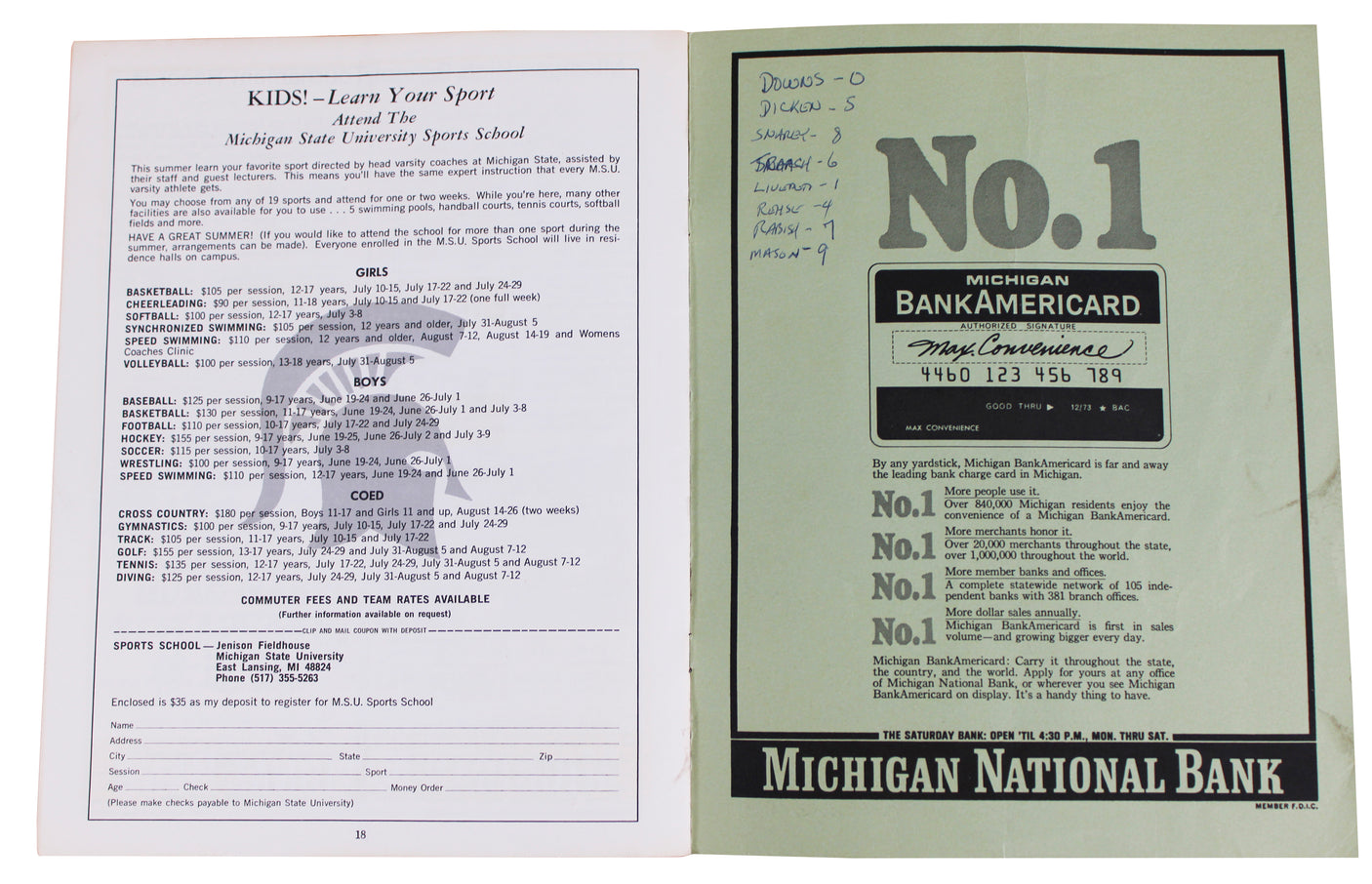 Magic Johnson Signed 1977 Michigan High School Championships Program BAS Wit 1