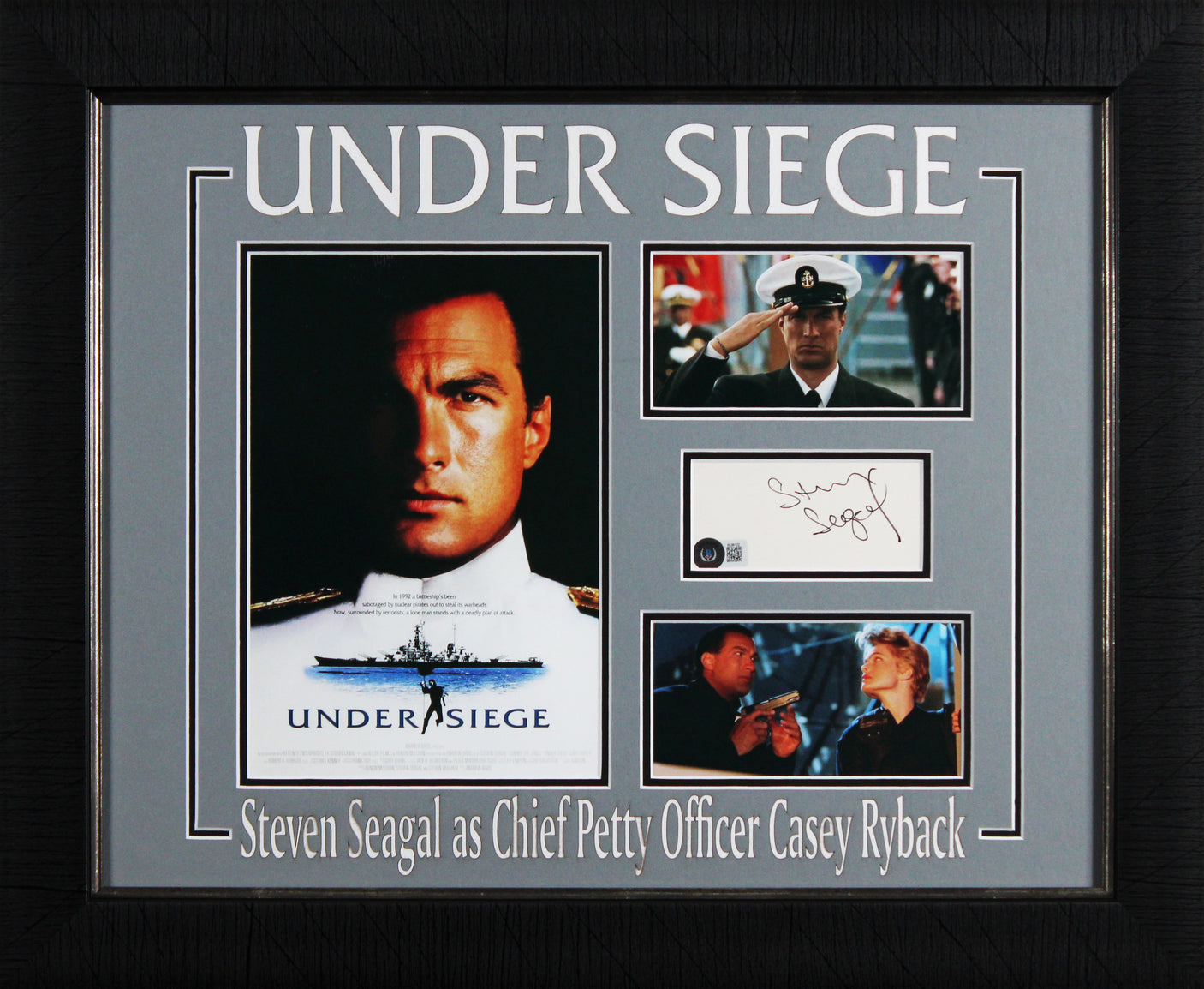 Steven Seagal Under Siege Authentic Signed & Framed 3x5 Index Card BAS #BL98122