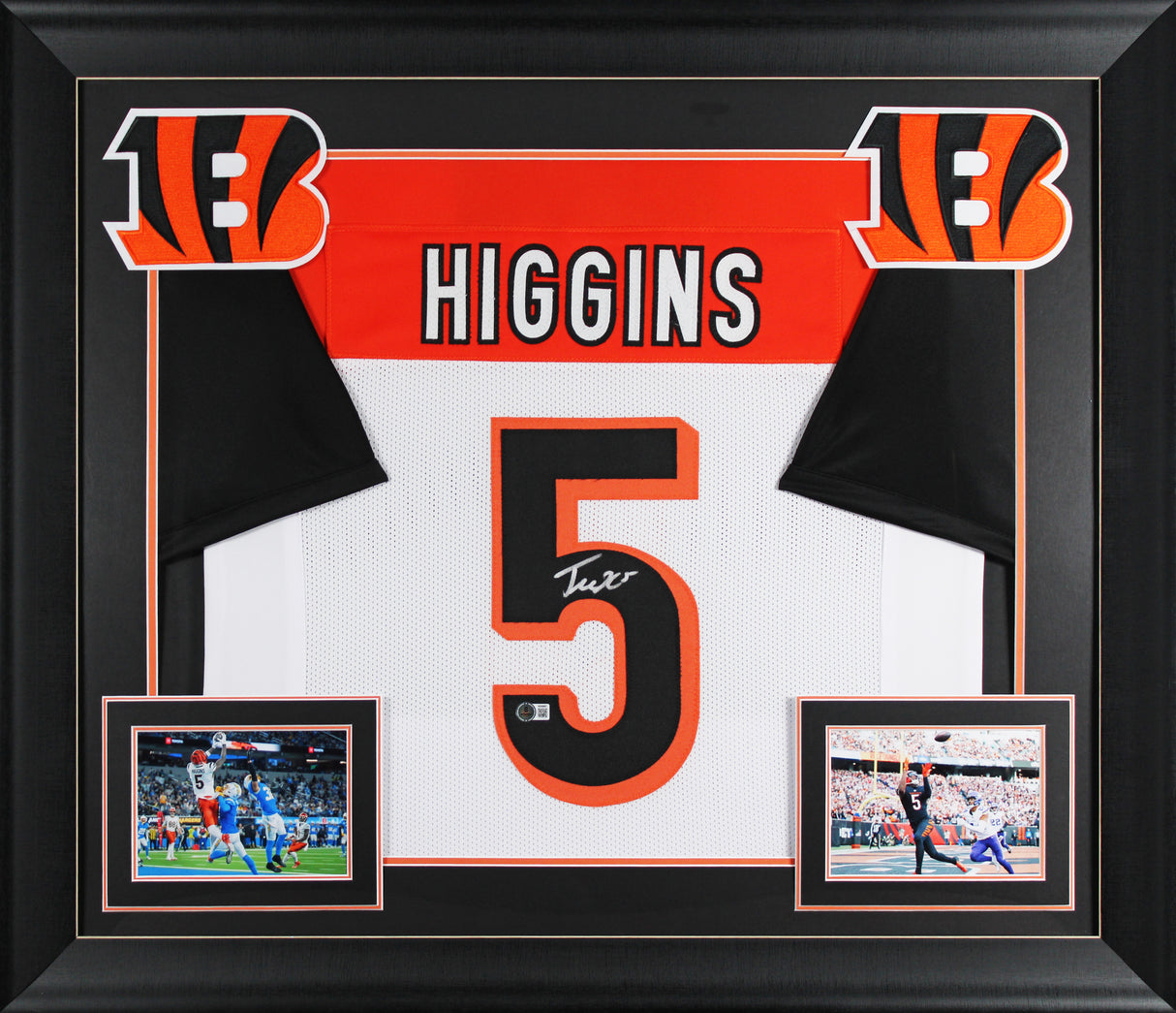 Tee Higgins Authentic Signed White Pro Style Framed Jersey Autographed BAS