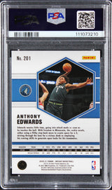 Anthony Edwards Signed 2020 Panini Mosaic #201 RC Card 9! Auto 10! PSA/DNA Slab