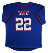 Juan Soto Authentic Signed Blue Pro Style Jersey Autographed JSA
