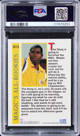 Magic Johnson & Shaquille O'Neal Signed 1995 Skybox #S13 Card Auto 9! PSA Slab
