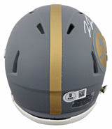 Steelers Pat Freiermuth Signed Slate Speed Mini Helmet W/ Case BAS Witnessed