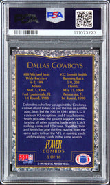 Emmitt Smith & Michael Irvin Signed 1992 Pro Set Power #5 Card Auto 10! PSA Slab