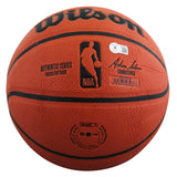 Showtime Lakers (6) Johnson, Thompson, Worthy +3 Signed Basketball W/ Case BAS W