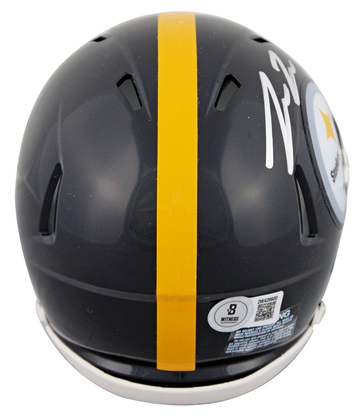 Steelers Pat Freiermuth Signed Speed Mini Helmet W/ Case W/ Silver Sig BAS Wit