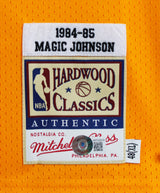 Showtime Lakers (6) Johnson, Worthy +4 Signed Yellow M&N Authentic Jersey BAS W