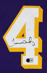 James Worthy Authentic Signed Purple Pro Style Jersey Autographed BAS Witnessed