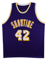 James Worthy Authentic Signed Purple Pro Style Jersey Autographed BAS Witnessed