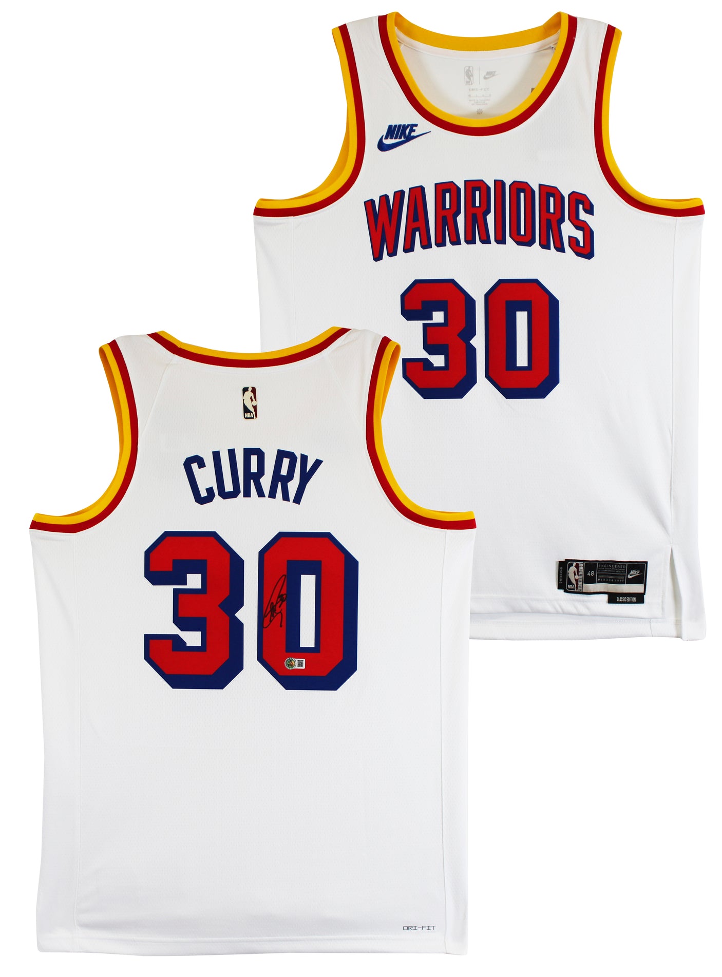 Warriors Stephen Curry Signed White Nike 2024 Classic Ed. Swingman Jersey BAS