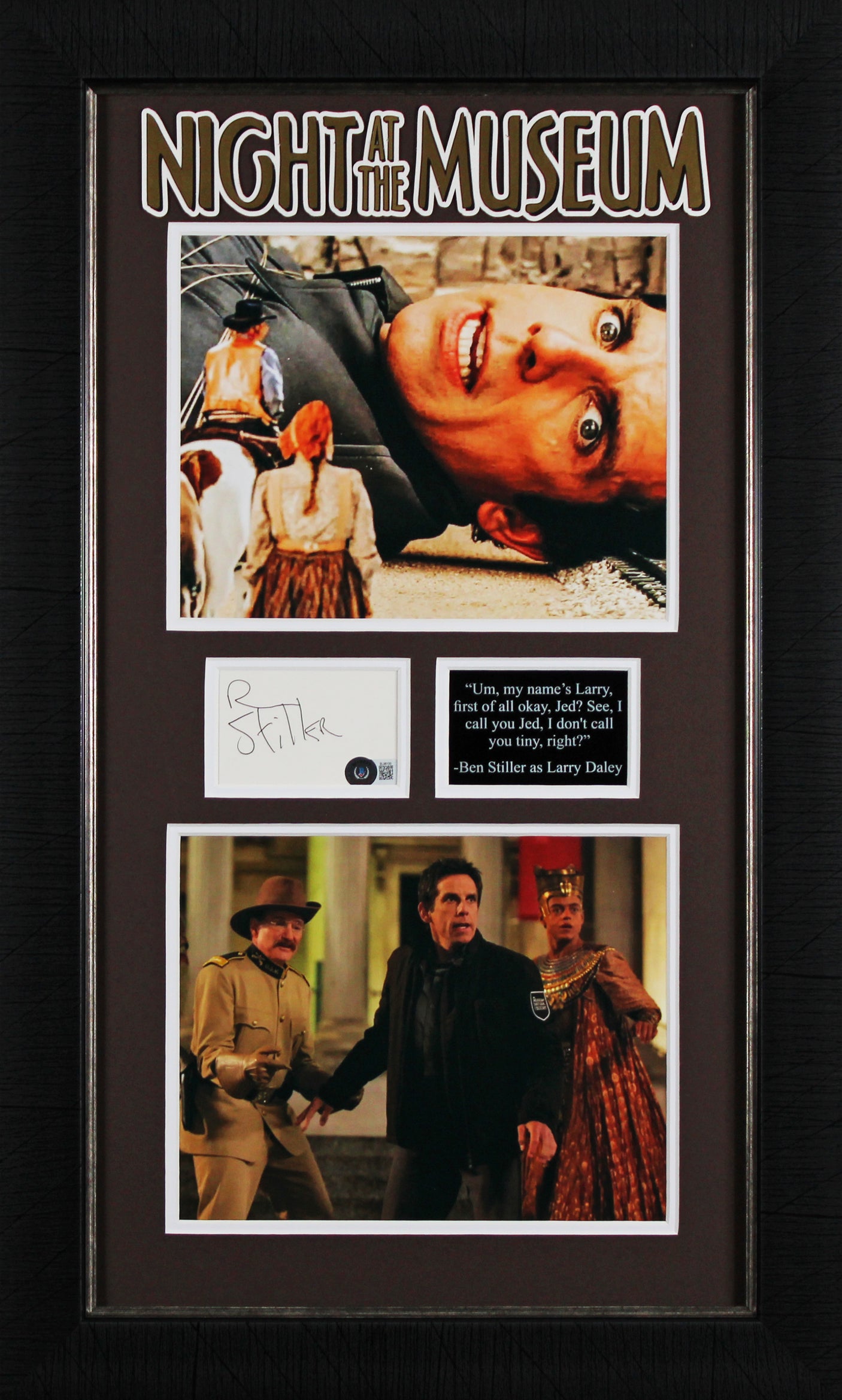 Ben Stiller Night at the Museum Signed Index Card Framed Display BAS #BL98100