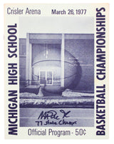 Magic Johnson Signed 1977 Michigan High School Championships Program BAS Wit 2
