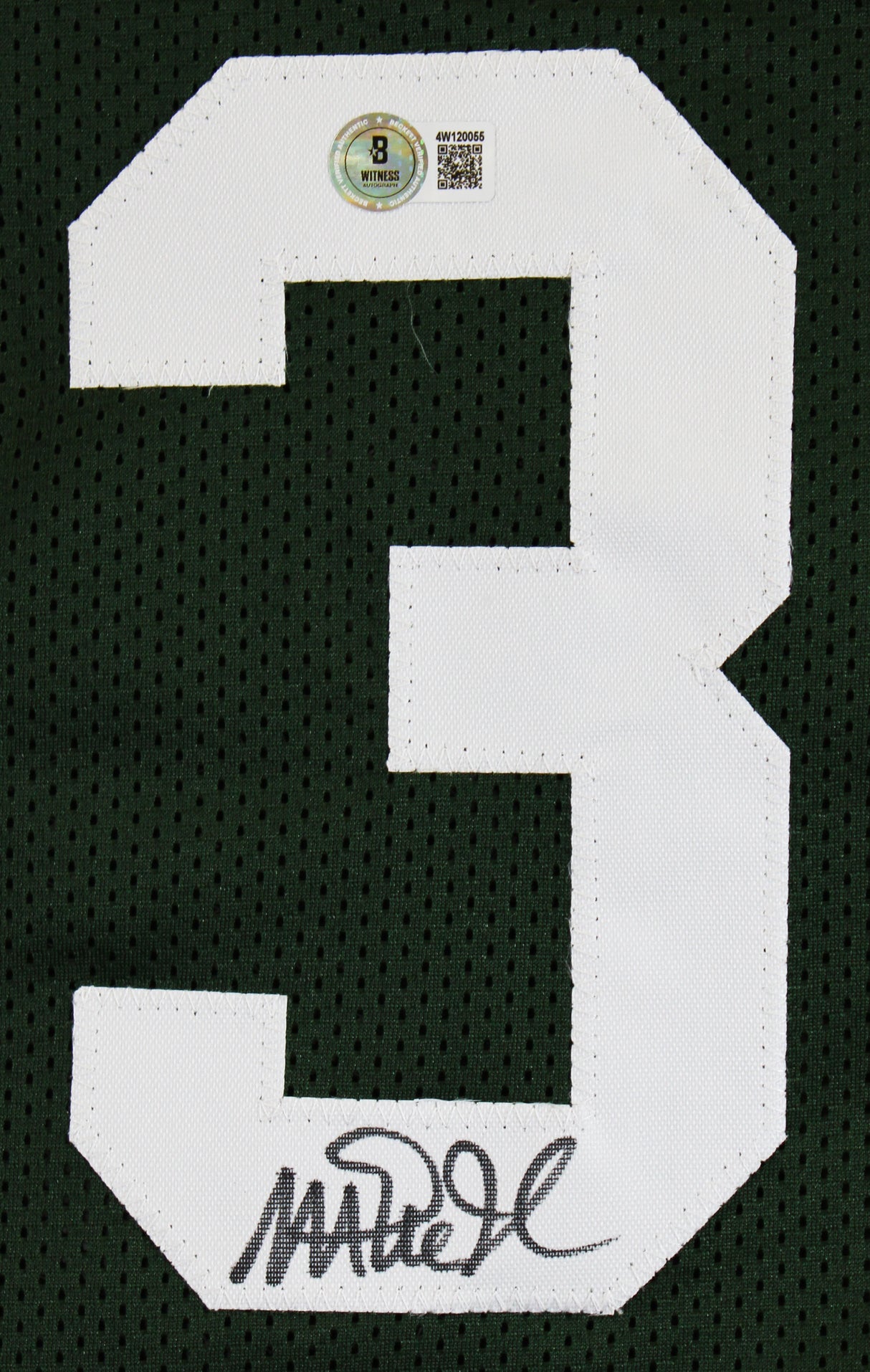 Michigan State Magic Johnson Authentic Signed Green Jersey BAS Witnessed 4