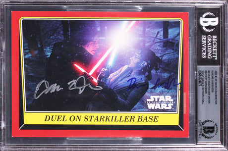 Daisy Ridley & Adam Driver Signed 2016 Star Wars Celebration OS #9 Card BAS Slab