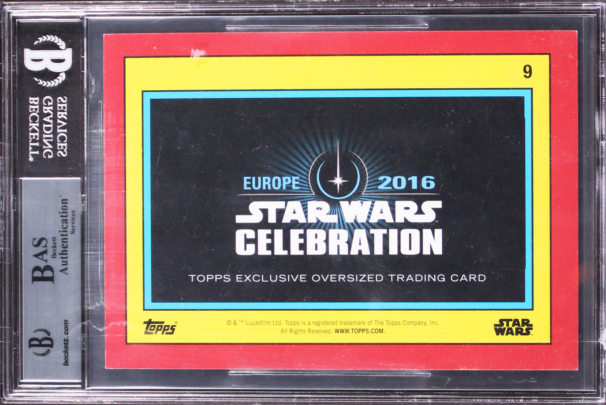 Daisy Ridley & Adam Driver Signed 2016 Star Wars Celebration OS #9 Card BAS Slab