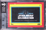 Daisy Ridley & Adam Driver Signed 2016 Star Wars Celebration OS #9 Card BAS Slab