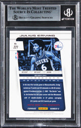 76ers Julius "Dr. J" Erving Signed 2013 Panini Prizm #221 Card BAS Slabbed